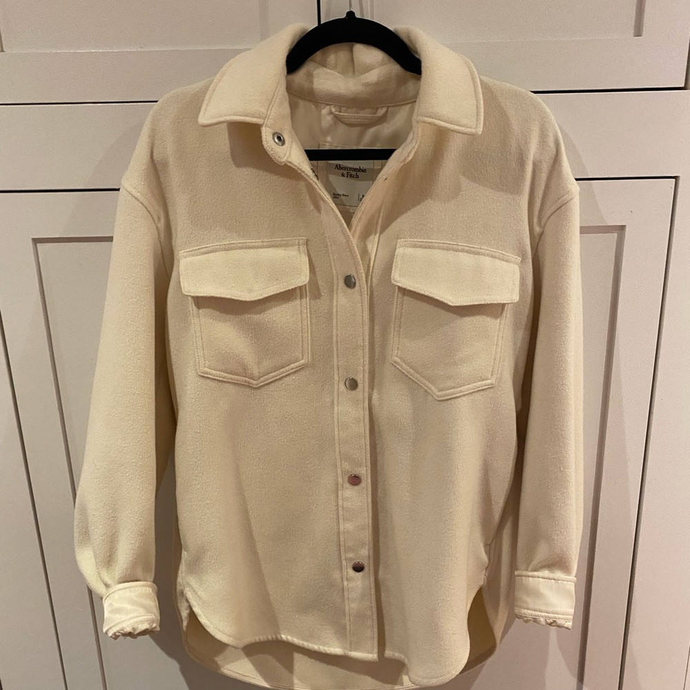 Abercrombie & Fitch Cream Overshirt Jacket